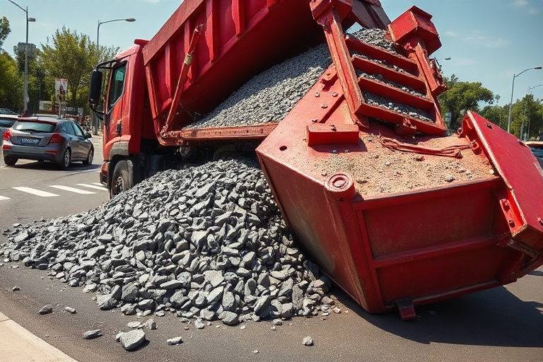 Malta Gravel Spill Chaos near Lija Roundabout