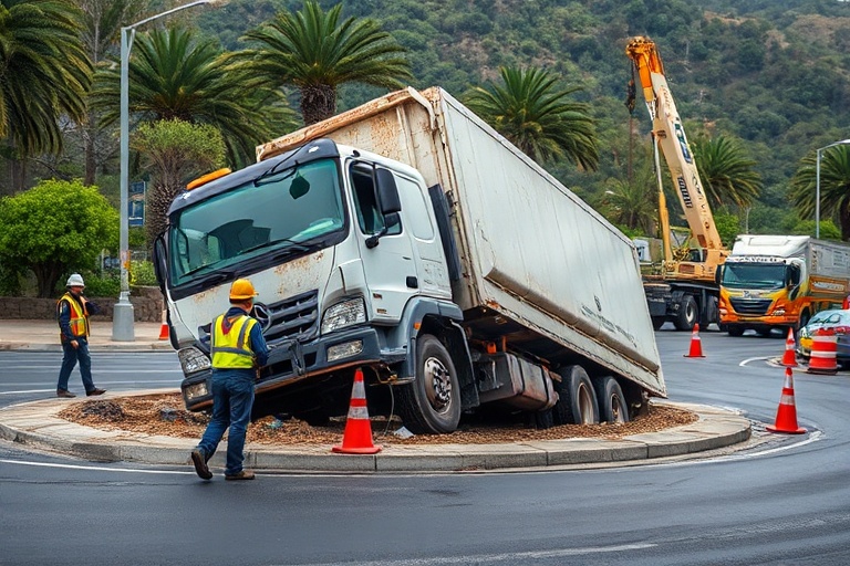 Malta Lija Roundabout Resurfacing Begins After Truck Crash