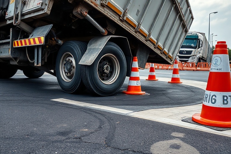 Malta Lija Roundabout Resurfacing After Truck Crash
