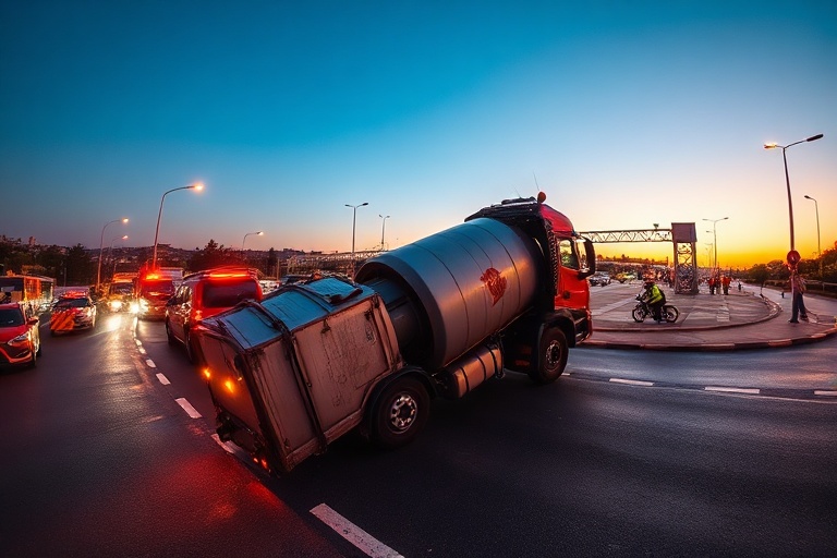 Malta Lija Roundabout Resurfacing After Truck Crash