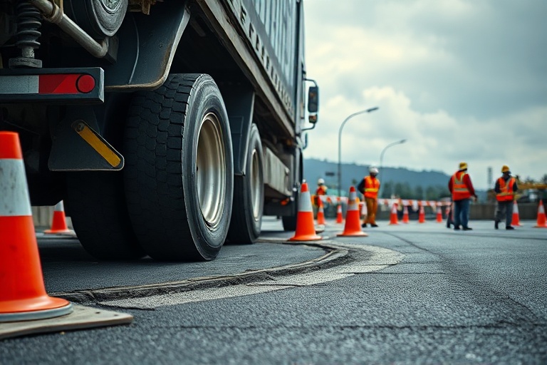 Malta Lija Roundabout Resurfacing After Truck Crash
