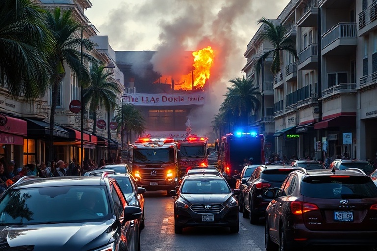 Malta Fire at St Julian’s restaurant causes traffic chaos