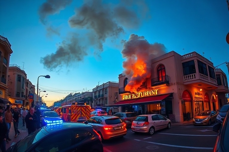 Malta St Julian’s Restaurant Fire Causes Traffic Chaos
