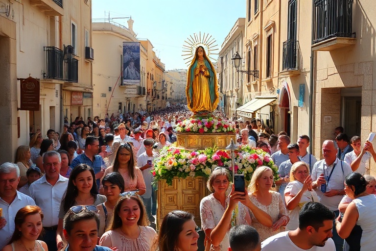 Malta Thousands Gather for Marian Celebration in Sliema