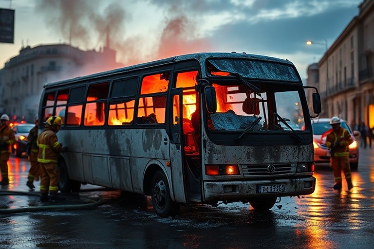 Malta Minibus Blaze in Mellieħa Causes Traffic Chaos