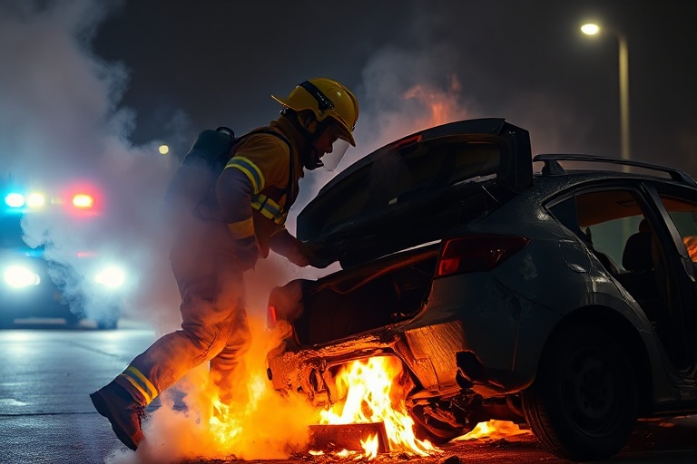 Malta Car Crashes, Bursts into Flames on Triq il-Kbira