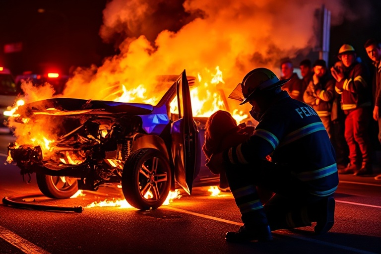 Malta Miraculous Escape: Driver Rescued from Burning Car on Triq Il-Kuncizzjoni