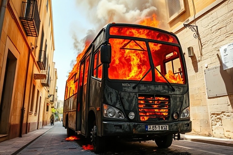 Malta Mellieħa Minibus Fire: Bus Destroyed, Routes Disrupted