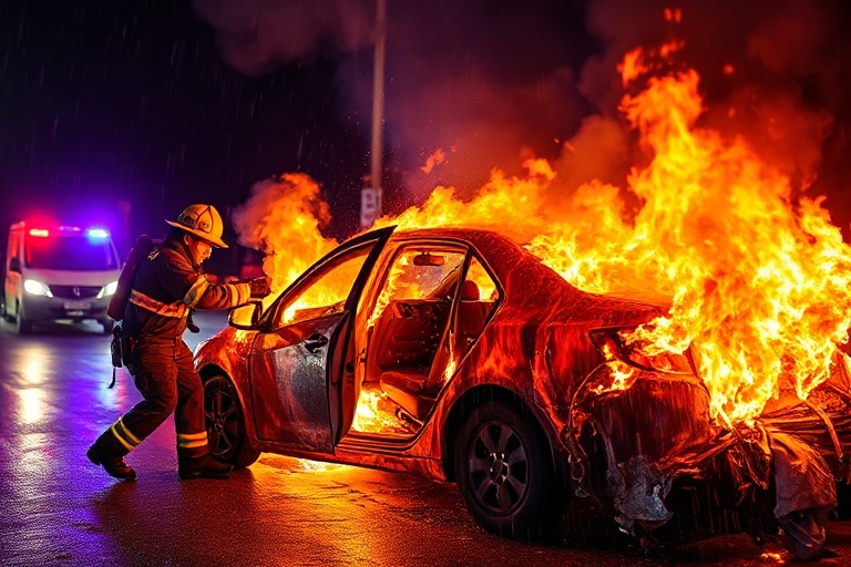 Malta Car Inferno on Mdina’s Main Street: Motorist Rescued