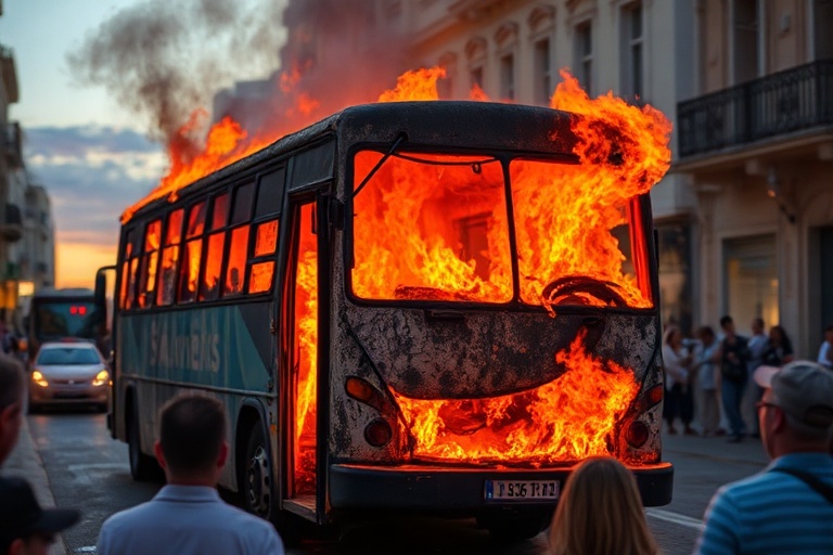 Malta Minibus Blaze in Mellieħa: A Close Call for Tourists and Residents