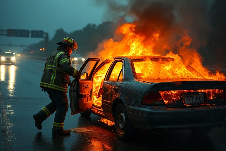 Malta Car Bursts into Flames on Mosta’s Triq il-Kbira