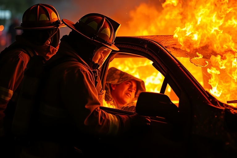 Malta Mdina Road Car Fire: Motorist Rescued in Dramatic Scene