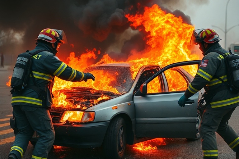Malta Car Bursts into Flames on Triq l-Imqabba: Motorist Rescued