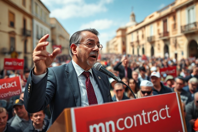 Malta Grech Rallies PN Supporters in Mosta: ‘My Word is a Contract’