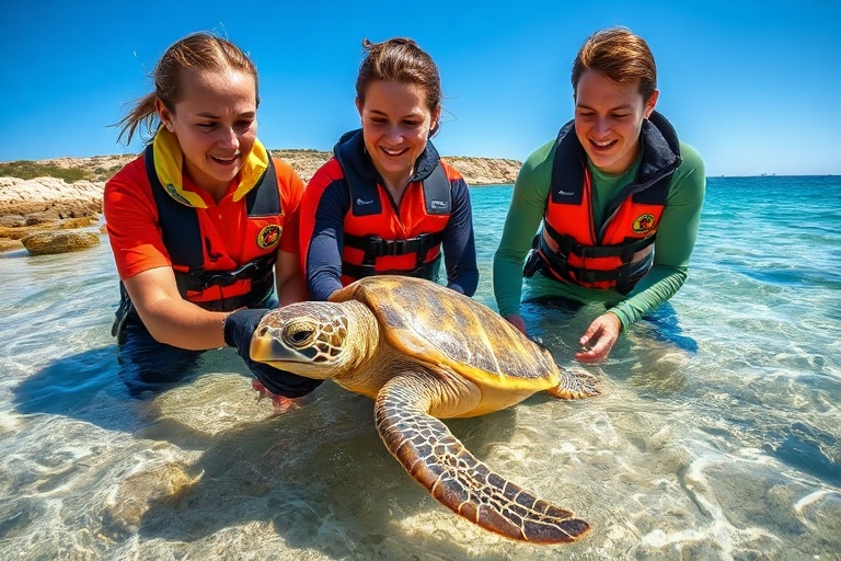 Malta Local Heroes Rescue Stranded Sea Turtle in Little Armier