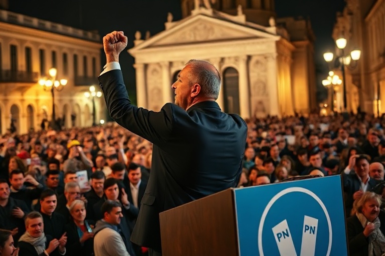 Malta Grech Rallies PN Supporters in Mosta