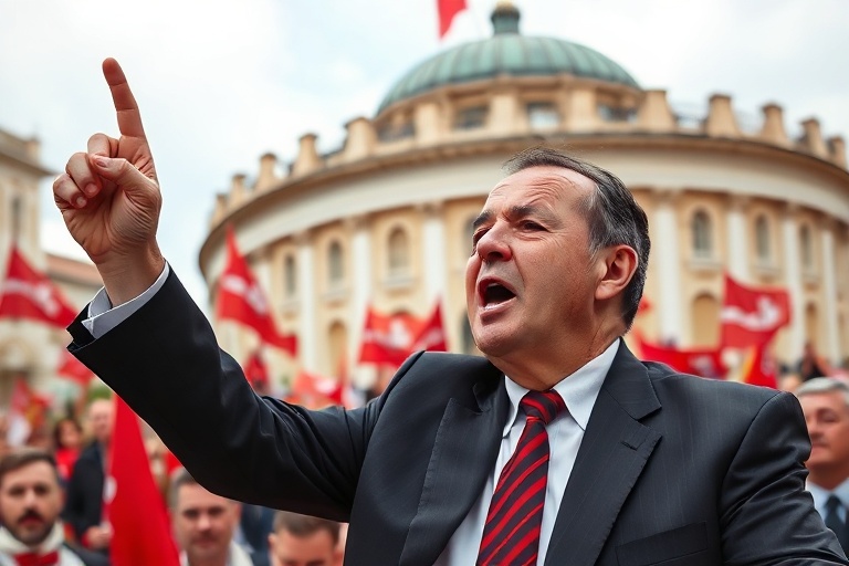 Malta Bernard Grech rallies PN supporters in Mosta