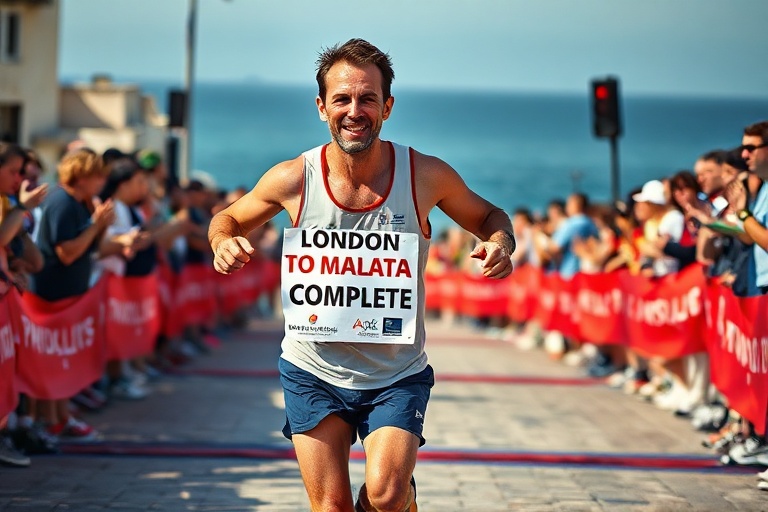 Malta Zach Vella Completes London-Malta Run for Homeless