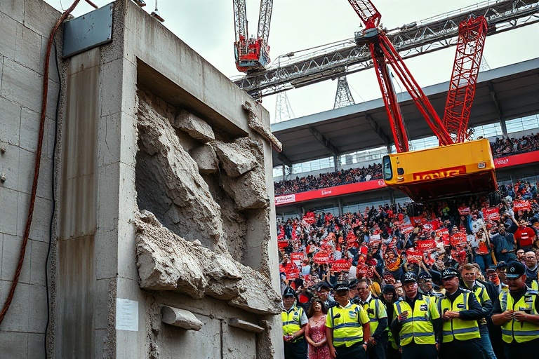 Malta Stadium Wall Demolished Without Permit: A Political Storm Brews
