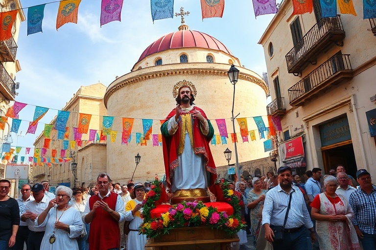 Malta Għajnsielem’s Red and White Spectacle: St Anthony Feast