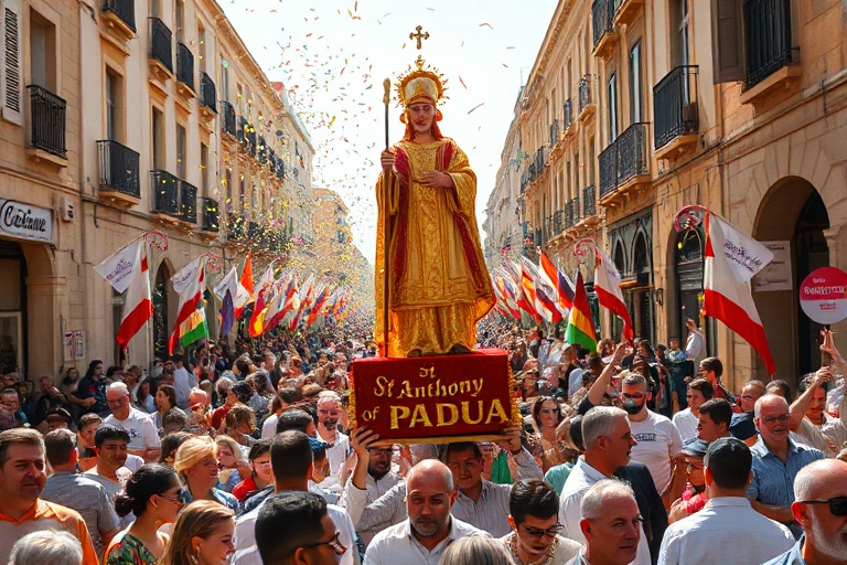 Malta Għajnsielem’s Red and White Spectacle: The Feast of St Anthony
