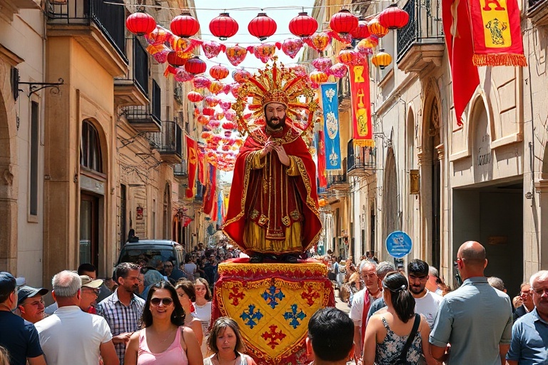 Malta Għajnsielem’s Red and White Spectacle: St Anthony Feast