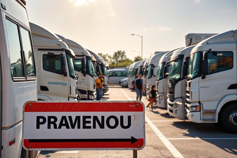 Malta Heavy Vehicles Temporarily Parked at Xewkija