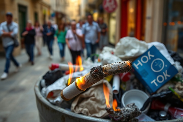 Malta Cigarette Butt Blaze: The Hidden Danger in Swieqi