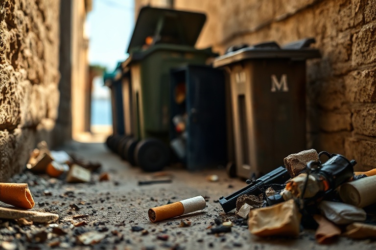 Malta Cigarette Butt Sparks Swieqi Bin Blaze