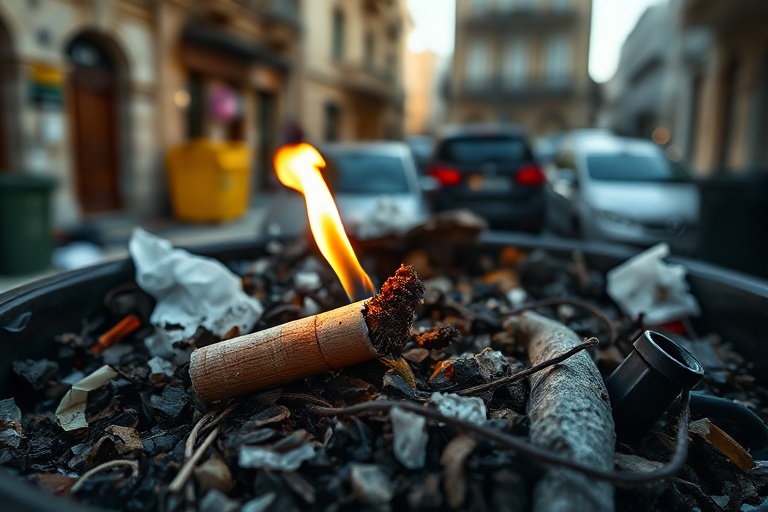 Malta Cigarette Butt Sparks Massive Bin Fire in Swieqi