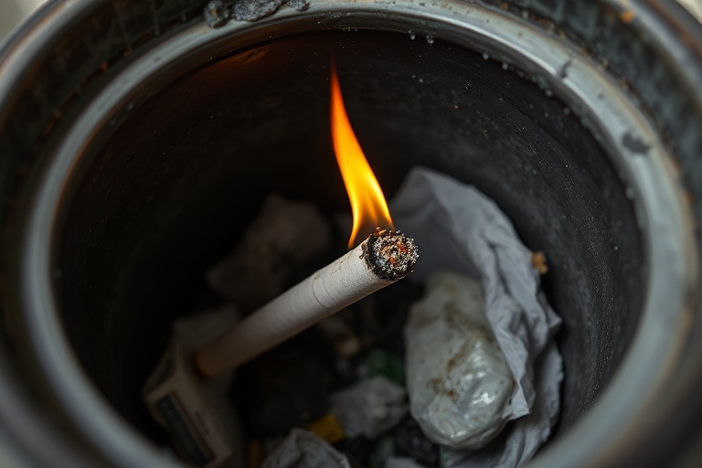 Malta Cigarette Butt Sparks €500 Bin Fire in Swieqi