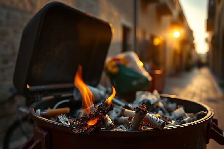 Malta Cigarette Butt Sparks €500 Fire in Swieqi