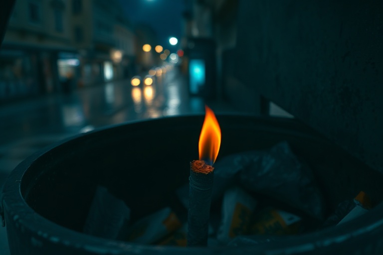 Malta Cigarette Butt Sparks Swieqi Bin Fire