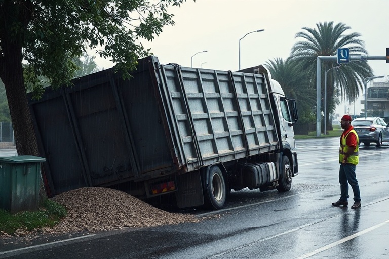 Malta Gravel Truck Overturns: Chaos in Lija
