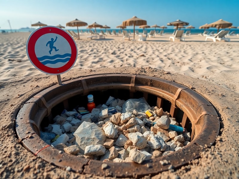 Malta Balluta Bay closed to swimmers after construction waste blocks sewer