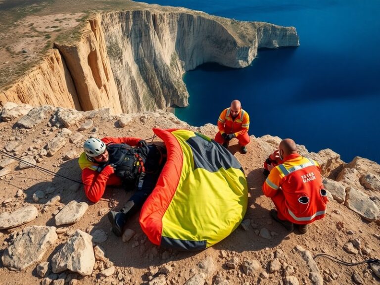 Malta Paraglider injured at Dingli Cliffs