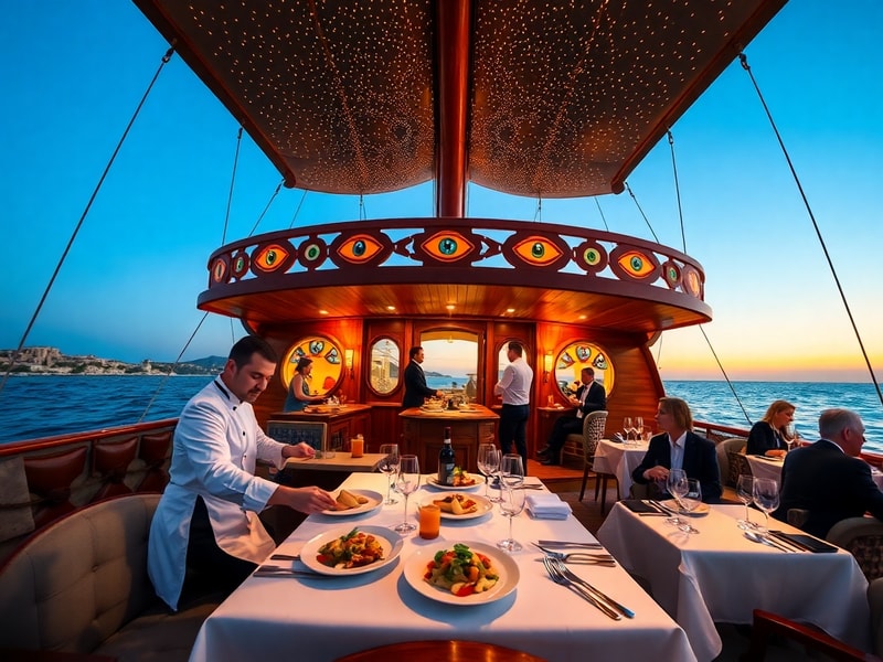 Malta Malta's only two-Michelin-starred restaurant takes fine dining out to sea