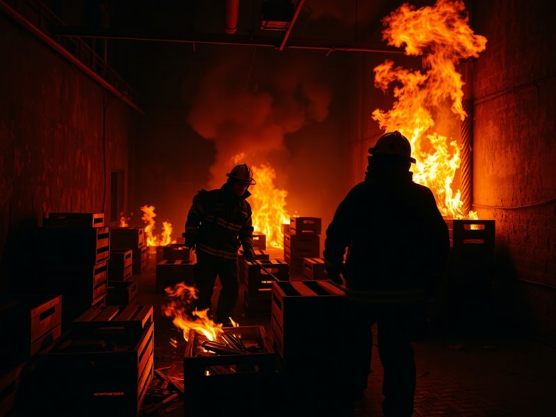 Malta Firefighters tackle blaze in old matches factory in Marsa