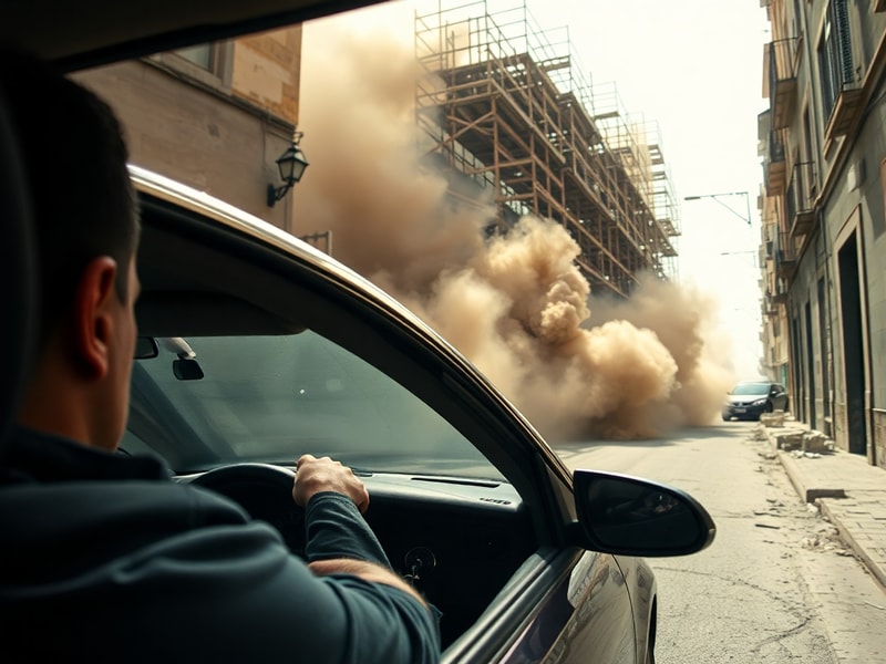 Malta Watch the terrifying moment scaffolding smashes in front of car on Gżira street
