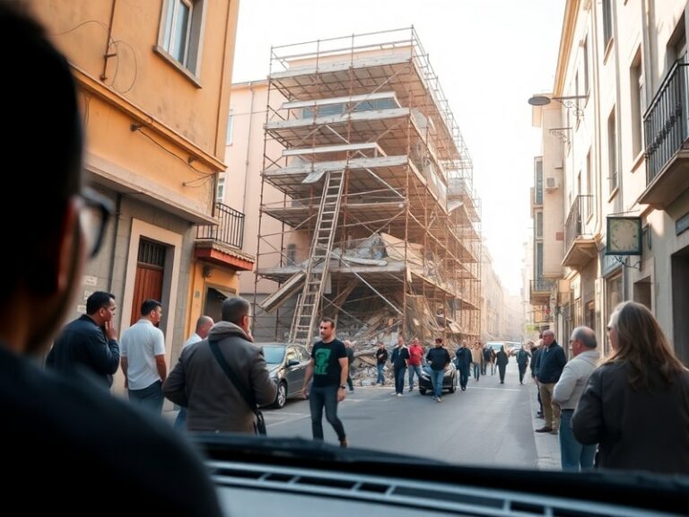 Malta Watch the terrifying moment scaffolding smashes in front of car on Gżira street