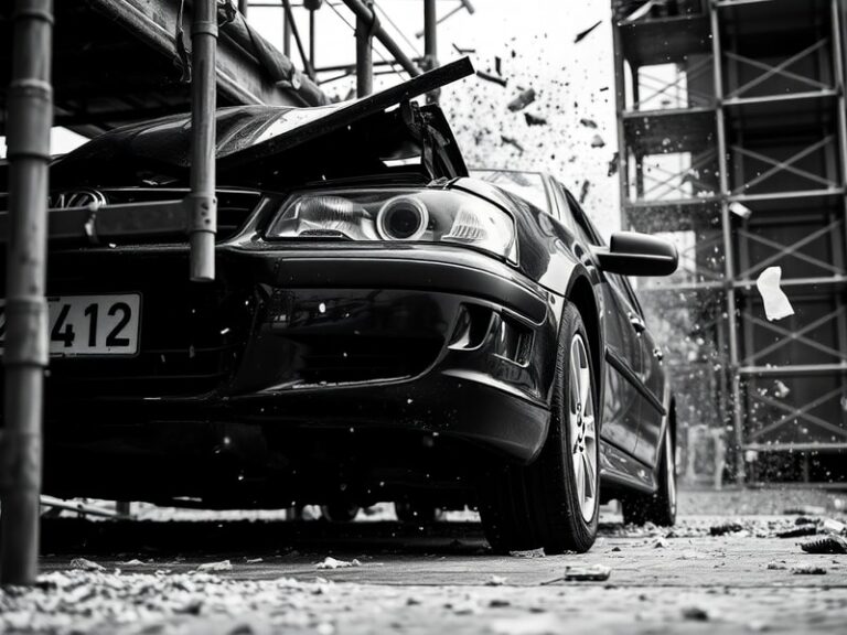 Malta Watch the terrifying moment scaffolding smashes in front of car on Gżira street