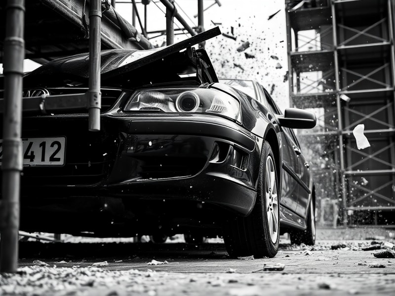Malta Watch the terrifying moment scaffolding smashes in front of car on Gżira street