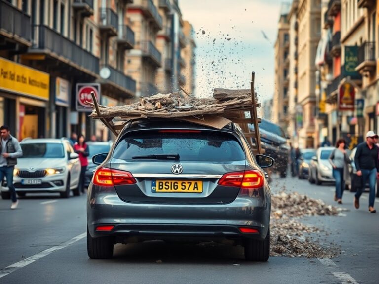 Malta Watch the terrifying moment scaffolding smashes in front of car on Gżira street