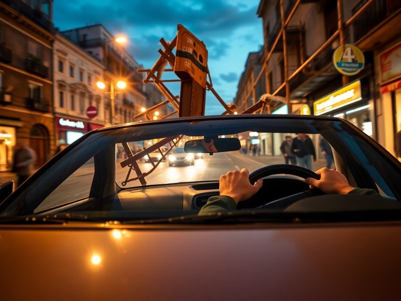 Malta Watch the terrifying moment scaffolding smashes in front of car on Gżira street