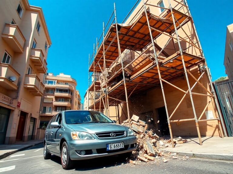 Malta Watch the terrifying moment scaffolding smashes in front of car on Gżira street