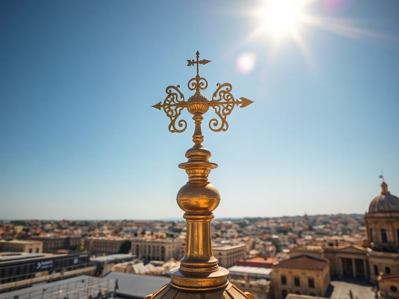 Malta St John's Co-cathedral wind vane restored by MCAST after Storm Harry damage
