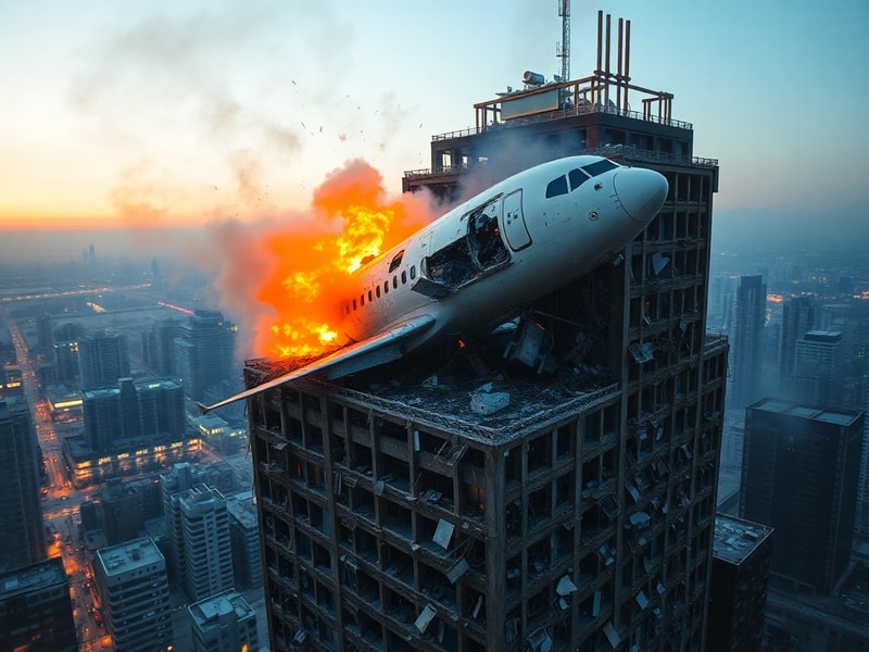 Malta Plane 'crashes' into Beijing's tallest building