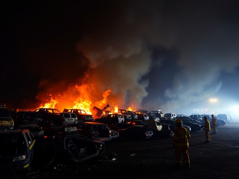Malta Fierce fire engulfs vehicles after spreading to Żebbuġ scrapyard