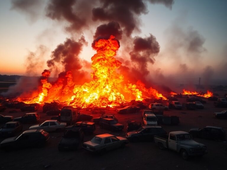 Malta Fierce fire engulfs vehicles after spreading to Żebbuġ scrapyard