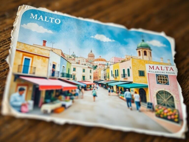 Malta Post-war watercolours on Malta postcards